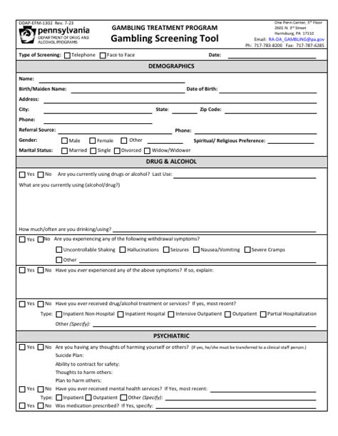 gambling screening tools|Screening, Assessment and Treatment Planning for Gambling .